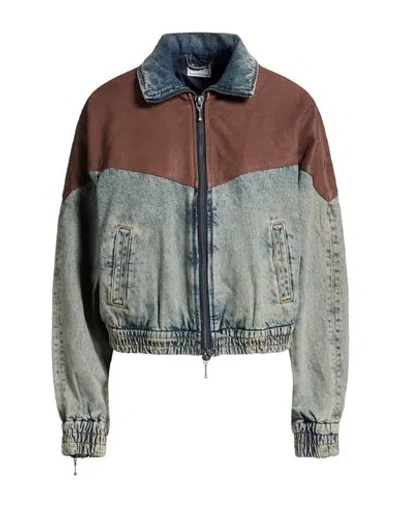Guess Woman Denim Outerwear Blue Size Xl Cotton, Hemp