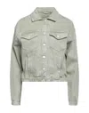 Guess Stevie Womens Lightweight Short Denim Jacket In Sage Green