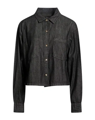 Guess Woman Denim Shirt Black Size L Cotton