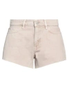 Guess Woman Denim Shorts Sand Size 27 Cotton In Beige