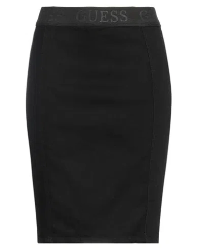 Guess Woman Denim Skirt Black Size 28 Cotton, Elastane