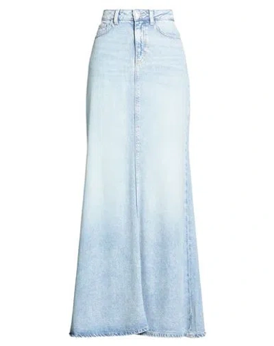 Guess Woman Denim Skirt Blue Size 24 Lyocell, Cotton