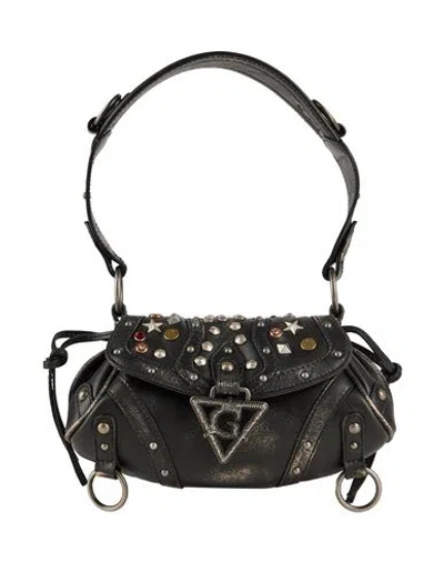 Guess Woman Handbag Dark Brown Size - Calfskin