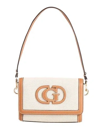 Guess Woman Handbag Ivory Size - Cotton, Polyester, Viscose, Polyurethane In White