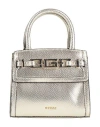 Guess Woman Handbag Platinum Size - Leather In Silver