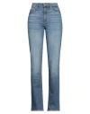 Guess Woman Jeans Blue Size 24w-35l Cotton, Polyester, Elastane In Blue