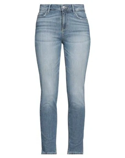 GUESS GUESS WOMAN JEANS BLUE SIZE 25W-29L COTTON, POLYESTER, ELASTANE
