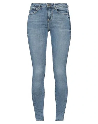 GUESS GUESS WOMAN JEANS BLUE SIZE 25W-30L COTTON, ELASTANE