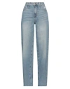 Guess Woman Denim Pants Blue Size 28w-30l Cotton In Blue
