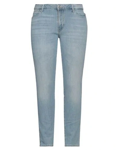GUESS GUESS WOMAN JEANS BLUE SIZE 26W-29L COTTON, POLYESTER, ELASTANE