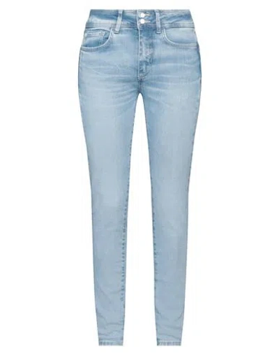 GUESS GUESS WOMAN JEANS BLUE SIZE 26W-29L COTTON, POLYESTER, ELASTANE