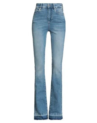 Guess Woman Jeans Blue Size 26w-35l Cotton, Polyester, Elastane In Black