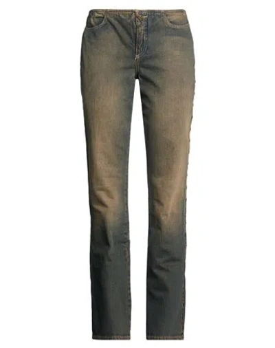 Guess Woman Jeans Blue Size 27 Cotton In Brown