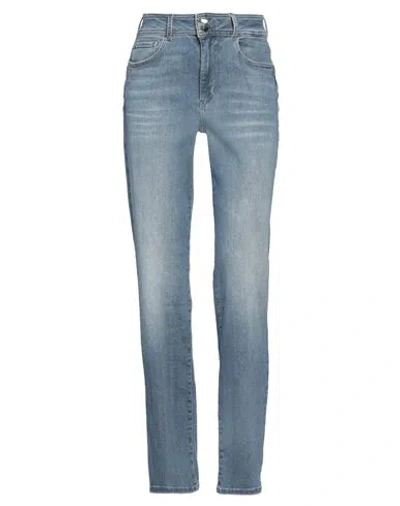 GUESS GUESS WOMAN JEANS BLUE SIZE 28W-32L COTTON, ELASTOMULTIESTER, ELASTANE