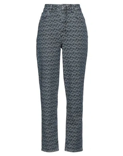 GUESS GUESS WOMAN JEANS BLUE SIZE 32W-29L COTTON, ELASTANE