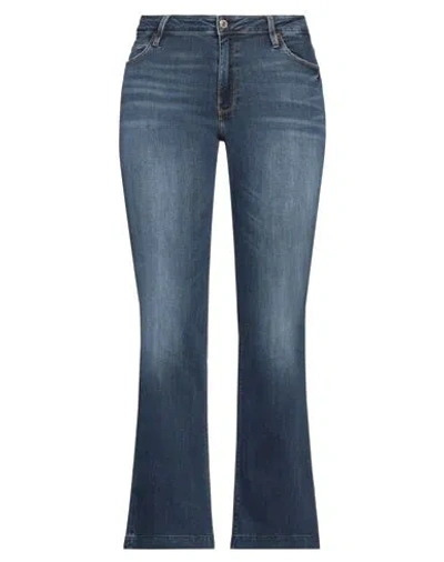 Guess Woman Jeans Blue Size 33w-32l Cotton, Elastomultiester, Elastane