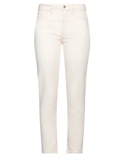 Guess Woman Jeans Cream Size 26w-28l Cotton, Elastane In White