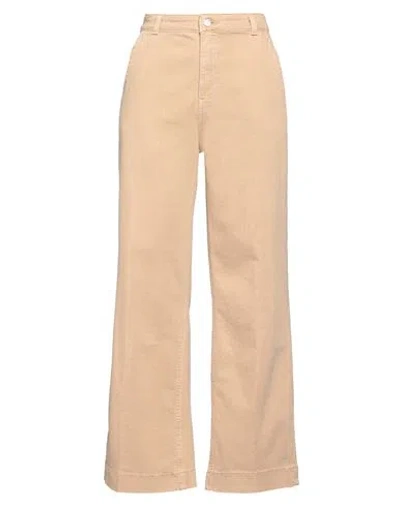 Guess Woman Jeans Sand Size 30w-29l Cotton, Polyester, Elastane In Beige