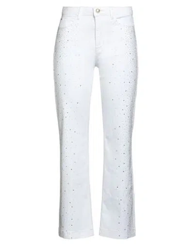 Guess Woman Jeans White Size 28w-29l Cotton, Elastomultiester, Elastane