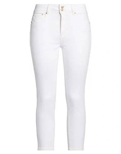 Guess Woman Jeans White Size 30 Cotton, Elastomultiester, Elastane