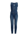 Guess Woman Jumpsuit Blue Size 30w-29l Cotton, Polyester, Lyocell, Elastane In Blue