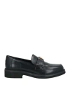 Guess Woman Loafers Black Size 10 Leather