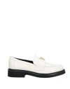 Guess Woman Loafers White Size 7 Leather In White
