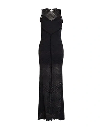Guess Woman Maxi Dress Black Size L Cotton, Modal, Elastane In Black