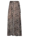 Guess Woman Maxi Skirt Camel Size L Polyester, Metallic Fiber In Beige