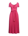 Guess Woman Midi Dress Fuchsia Size S Polyester, Elastane, Viscose In Pink
