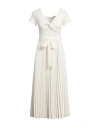 Guess Woman Midi Dress Ivory Size S Polyester, Elastane, Viscose In White