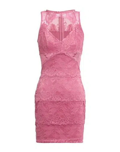 Guess Woman Mini Dress Antique Rose Size L Nylon, Elastane In Pink