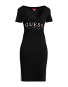 Guess Woman Mini Dress Black Size L Cotton, Elastane In Black