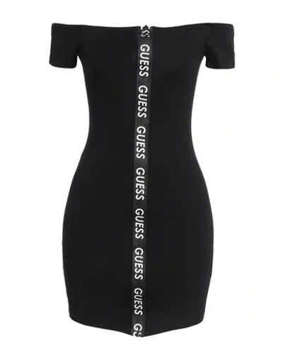 Guess Woman Mini Dress Black Size S Cotton, Elastane