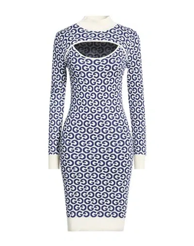 Guess Woman Mini Dress Blue Size L Viscose, Polyamide