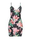 Guess Woman Mini Dress Charcoal Size L Cotton, Modal, Elastane
