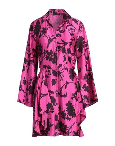 Guess Woman Mini Dress Fuchsia Size M Polyester, Elastane In Pink
