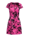 Guess Woman Mini Dress Fuchsia Size L Polyester In Pink