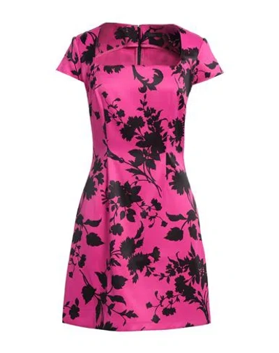 Guess Woman Mini Dress Fuchsia Size L Polyester In Pink
