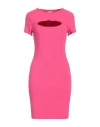 Guess Woman Mini Dress Fuchsia Size Xl Viscose, Elastane In Pink