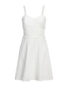 Guess Woman Mini Dress Ivory Size L Cotton, Polyester In White