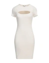 Guess Woman Mini Dress Ivory Size L Viscose, Elastane In White