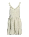Guess Woman Mini Dress Light Green Size L Cotton In Green