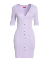 Guess Woman Mini Dress Lilac Size M Viscose, Polyamide In Purple