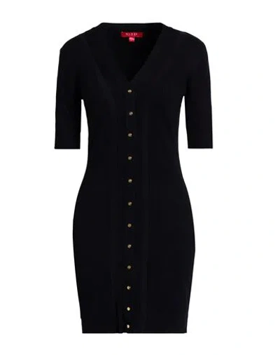 Guess Woman Mini Dress Midnight Blue Size L Viscose, Polyamide In Black