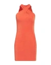 Guess Woman Mini Dress Orange Size L Polyester, Elastane In Orange