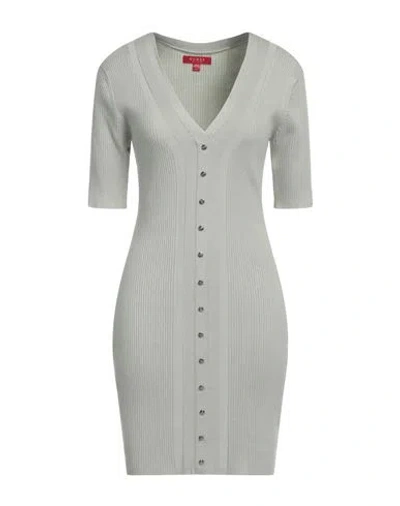 Guess Woman Mini Dress Sage Green Size L Viscose, Polyamide