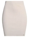 Guess Woman Mini Skirt Beige Size L Viscose, Polyamide In Beige