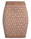 Guess Woman Mini Skirt Camel Size M Viscose, Polyester In Beige