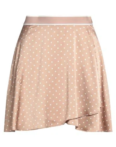 Guess Woman Mini Skirt Light Brown Size Xs Polyester In Beige